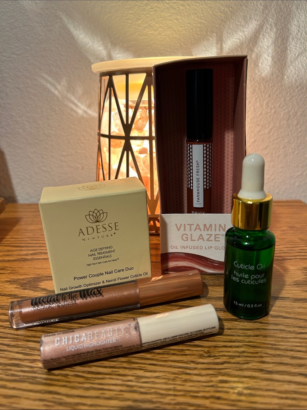 Power Couple Nail Care Duo - Cream Lip Gloss and Rose Glow Highlighter